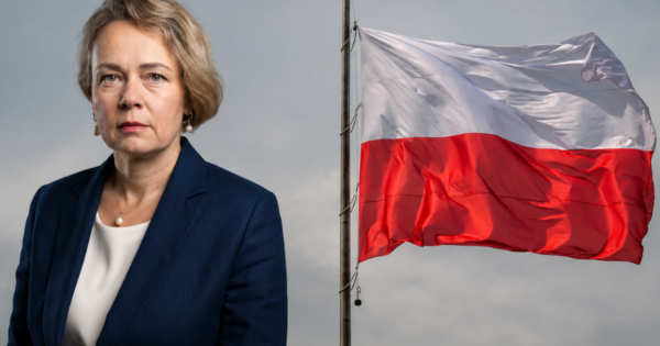 Polska ambassadören och polska flagga